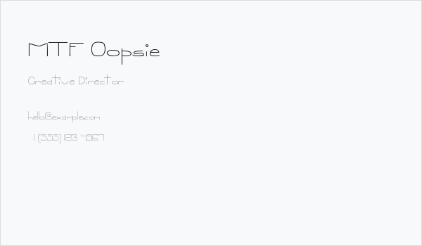MTF Oopsie Business Card