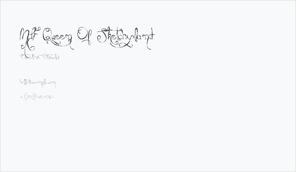 MTF Queen Of Sketchyland Business Card