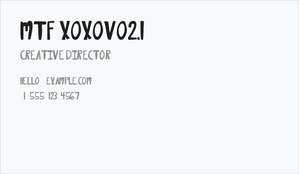 MTF XOXOvo2.1 Business Card
