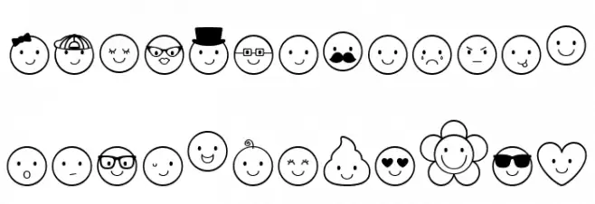 MTFCheekyEmojiDoodles Schriftart Groß