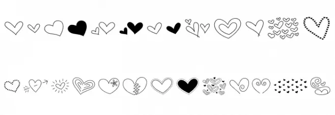 MTFHeartDoodlePro フォント 大文字