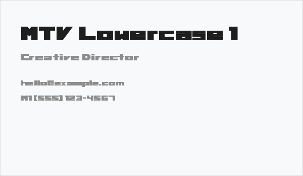 MTV Lowercase 1 Business Card