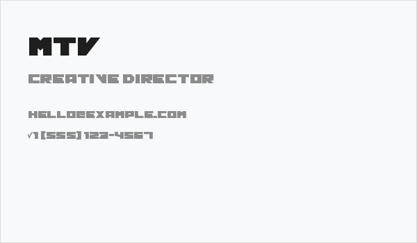 MTV Business Card