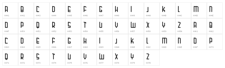 MUBARAK Character Map