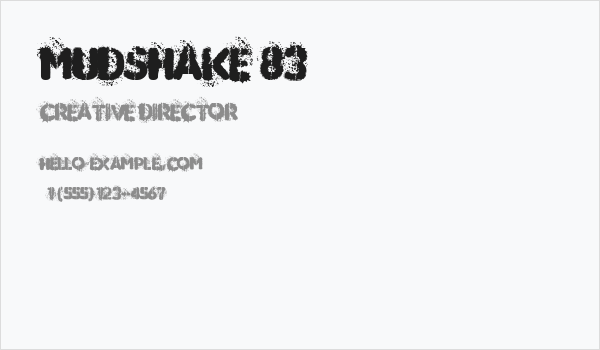 MUDSHAKE 83 Business Card