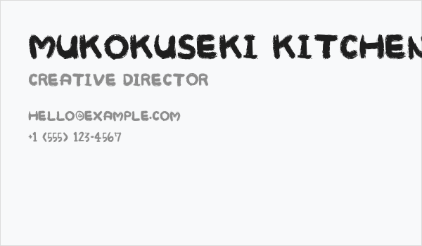 MUKOKUSEKI KITCHEN Business Card