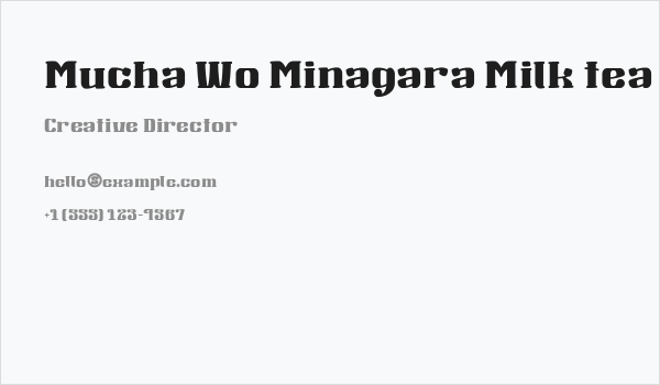 Mucha Wo Minagara Milk tea Business Card
