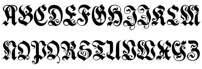 MuenchnerFraktur Шрифта ВЕРХНИЙ