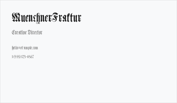 MuenchnerFraktur Business Card
