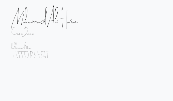 Muhamad Ali Hasan Business Card