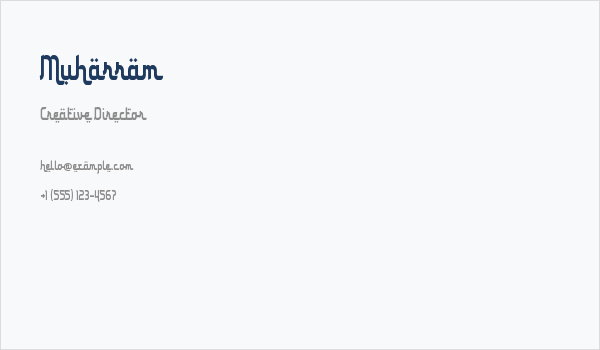 Muharram Business Card