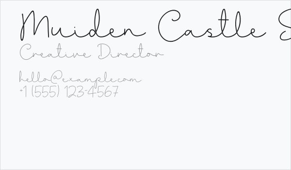 Muiden Castle Script Business Card