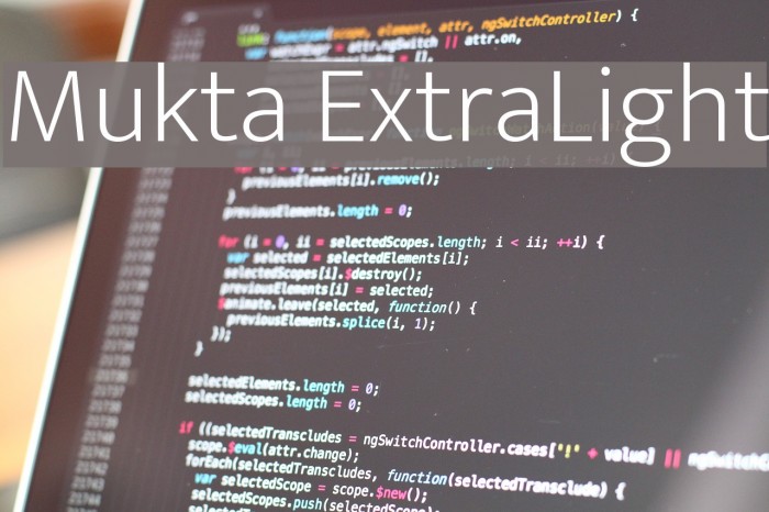 Mukta ExtraLight Font examples