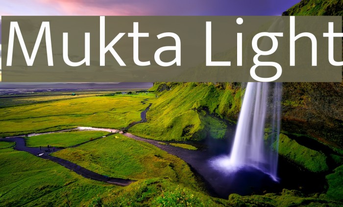 Mukta Light Font examples