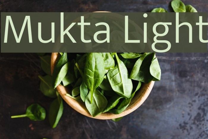 Mukta Light Font examples