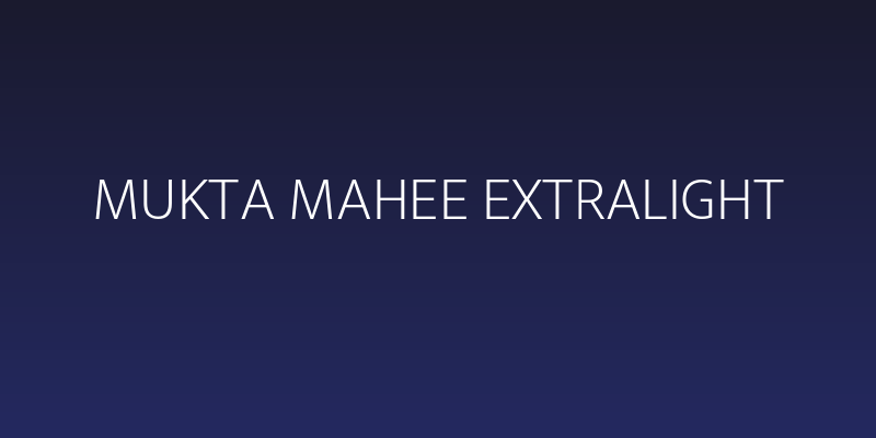 Mukta Mahee ExtraLight Social Header