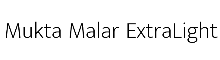 Mukta Malar ExtraLight Font