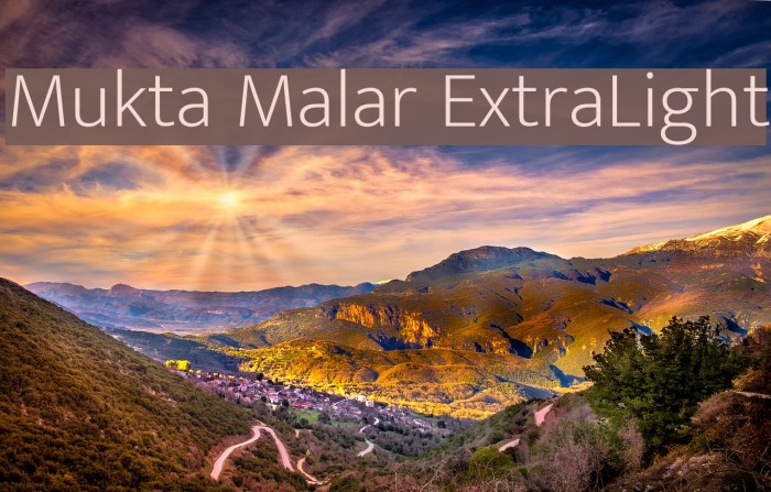 Mukta Malar ExtraLight Font examples
