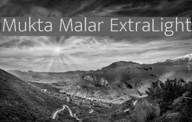 Mukta Malar ExtraLight Font examples
