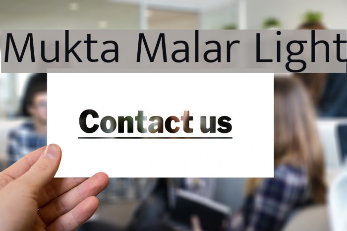 Mukta Malar Light Font examples