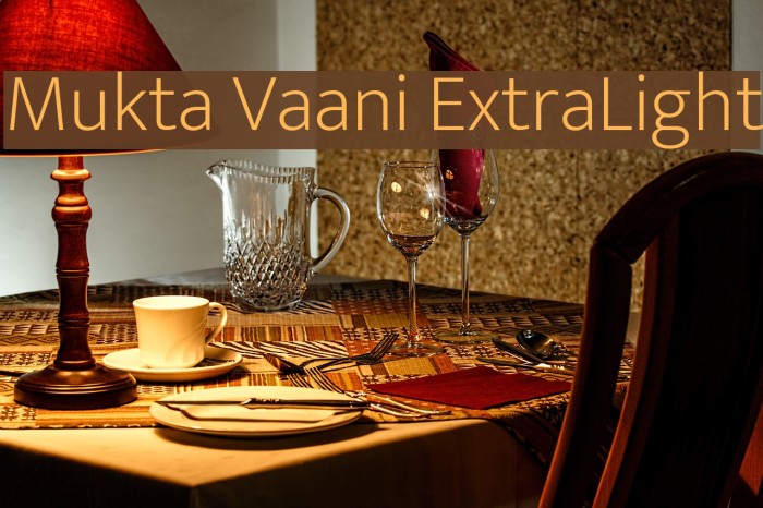 Mukta Vaani ExtraLight Font examples