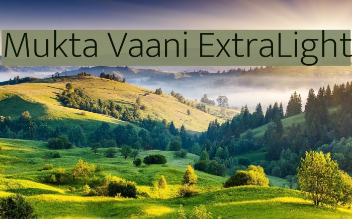 Mukta Vaani ExtraLight Font examples