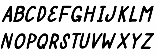 Mulbena Italic Caratteri MAIUSCOLE