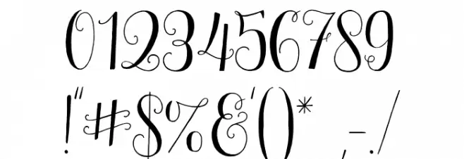 Mulberry Script Font OTHER CHARS