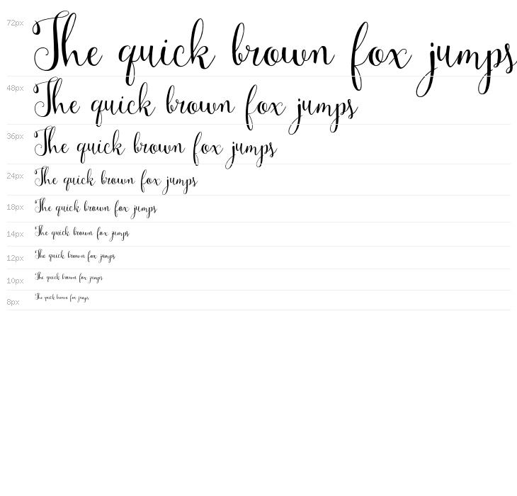 Mulberry Script Waterfall