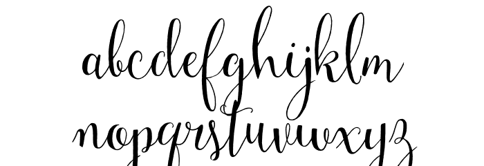 Mulberry Script Font LOWERCASE