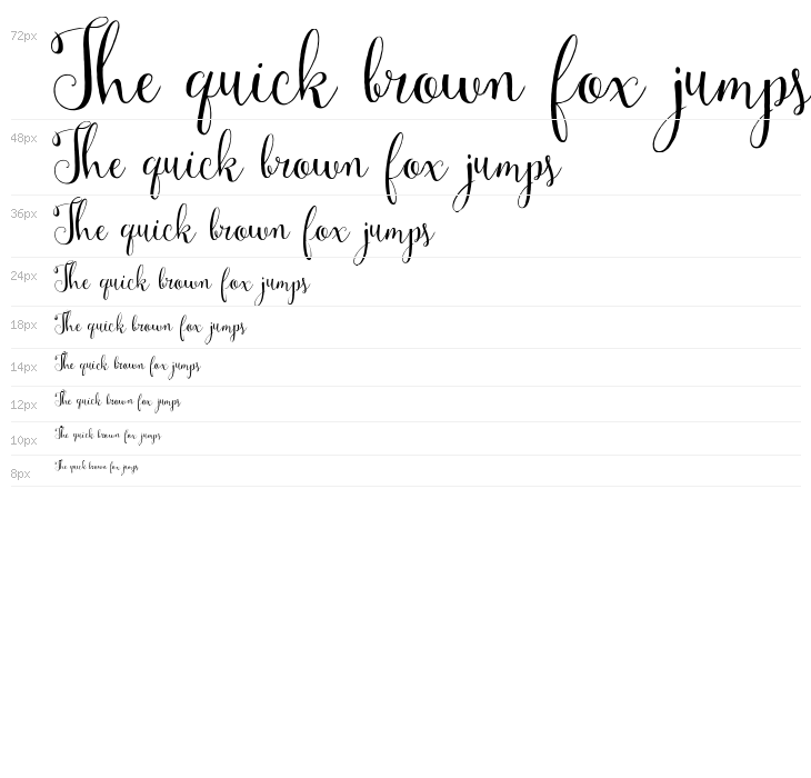 Mulberry Script Waterfall