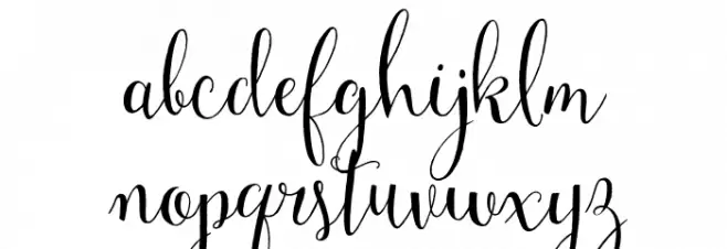 Mulberry Script Schriftart Kleinbuchstaben