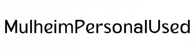 Mulheim Personal Used Font