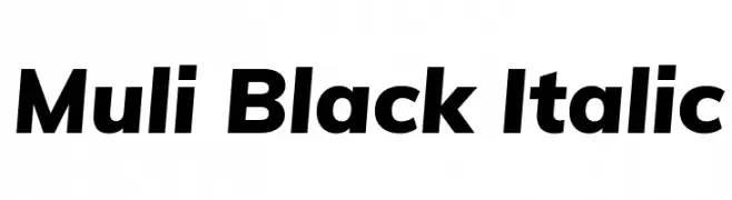 Muli Black Italic  フリーフォントのダウンロード
