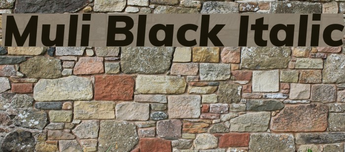 Muli Black Italic Schriftart examples