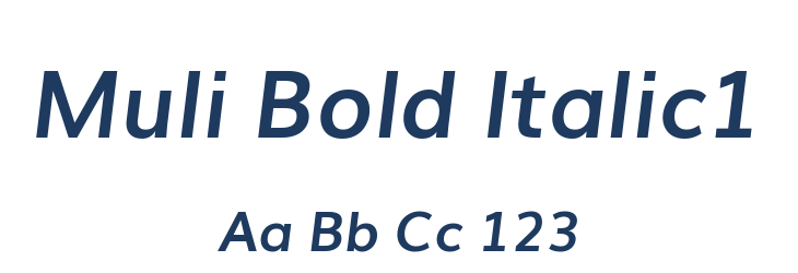 Muli Bold Italic1 Font Preview