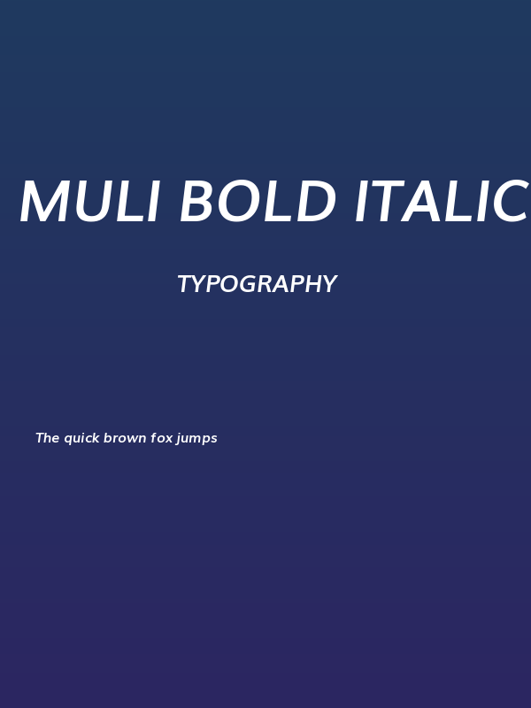 Muli Bold Italic1 Poster