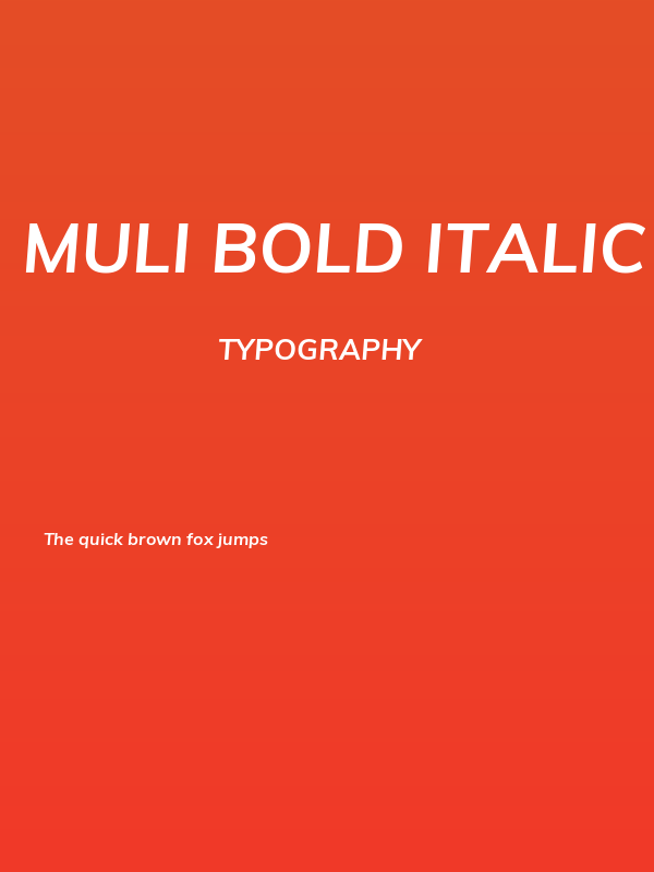 Muli Bold Italic Poster