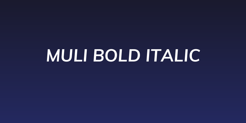 Muli Bold Italic Social Header