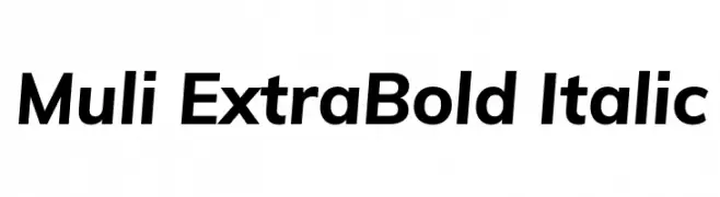 Muli ExtraBold Italic  フリーフォントのダウンロード
