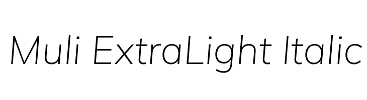 Muli ExtraLight Italic Font