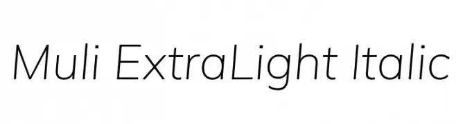 Muli ExtraLight Italic  Frei Schriftart Herunterladen