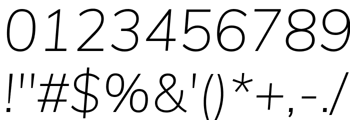 Muli ExtraLight Italic Font OTHER CHARS