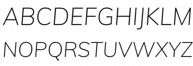 Muli ExtraLight Italic フォント 大文字