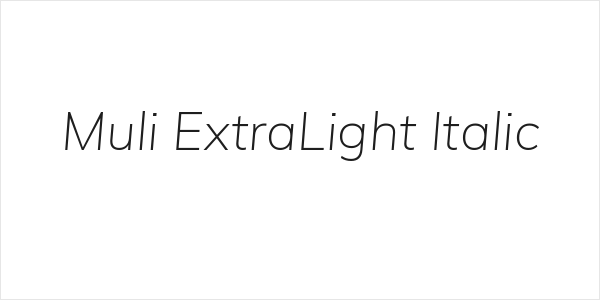 Muli ExtraLight Italic Logo