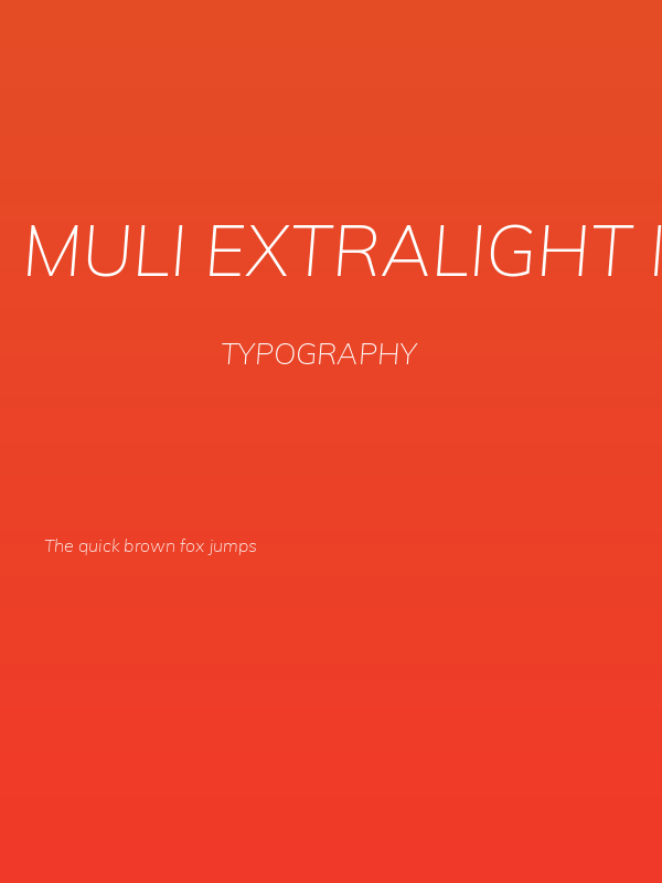 Muli ExtraLight Italic Poster