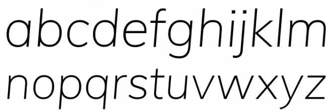 Muli ExtraLight Italic 字体 小写