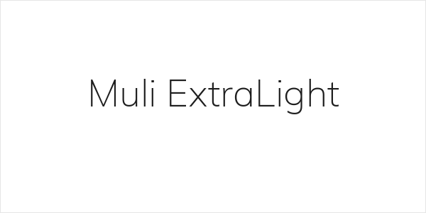 Muli ExtraLight Logo