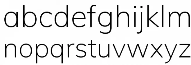 Muli ExtraLight Schriftart Kleinbuchstaben