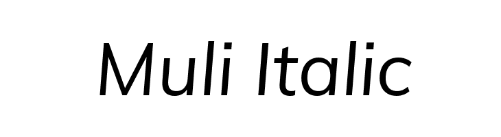 Muli Italic  Descarca Fonturi Gratis